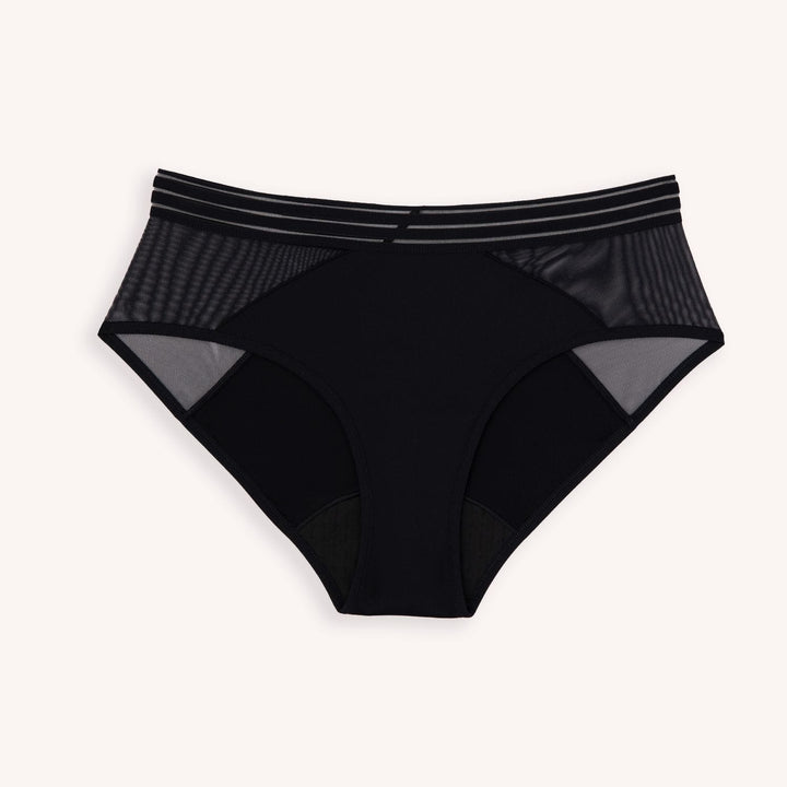 Saalt XS / Volcanic Black Saalt Period Underwear- Lace Hipster- Leakproof, Light Absorbency, Recycled