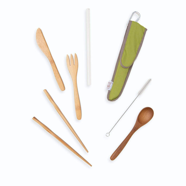 Zero Waste Wooden Cutlery Set Handmade Alternative to Bamboo Portable Travel  Utensils, Reusable Straw & Pouch Eco Friendly Vegan Gift 
