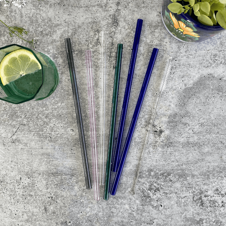 Simply Straws Water / 10" Glass Straw 6-Pack Set, 6, 8 & 10 Inch