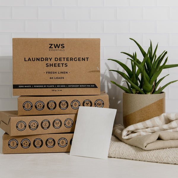 ZWS Essentials 4 Boxes / Fresh Linen Laundry Detergent Mini Kit - 2 or 4 Boxes