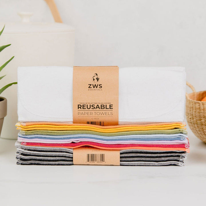 Set of 6 Zero Waste Kitchen Towels, Cloth towels, Reusable paper