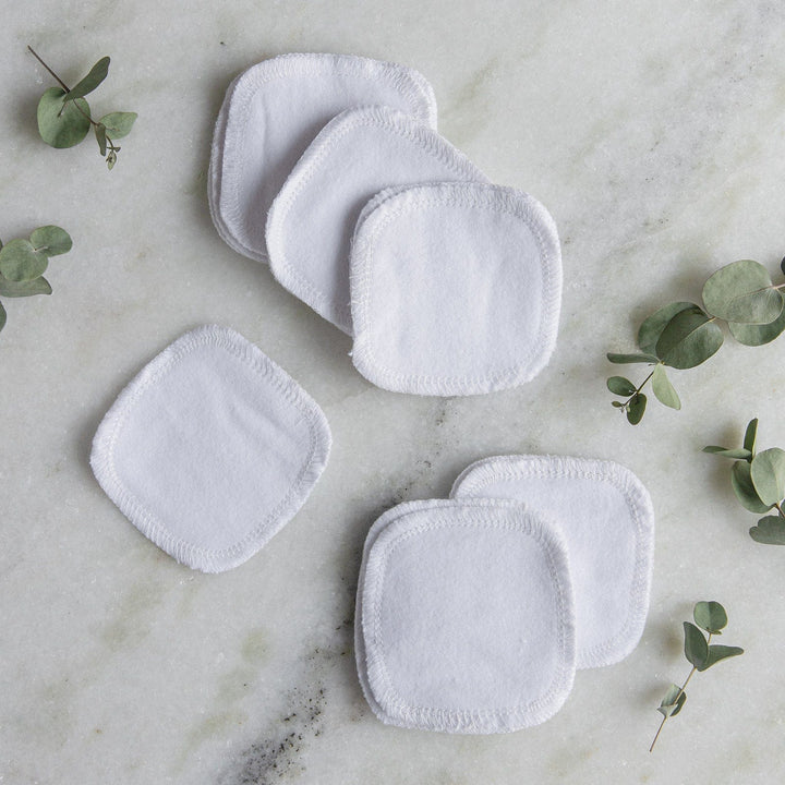 ZWS Essentials White Organic Cotton Facial Rounds - Plastic-Free, Reusable Cotton Rounds, 100% Organic, 20 Pack